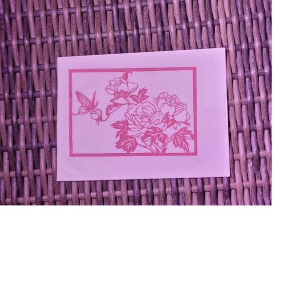 Vintage Barbara Ripple Scherenschnitte Red Paper Cut Art Butterfly Signed 1996 - Picture 6 of 6